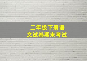 二年级下册语文试卷期末考试