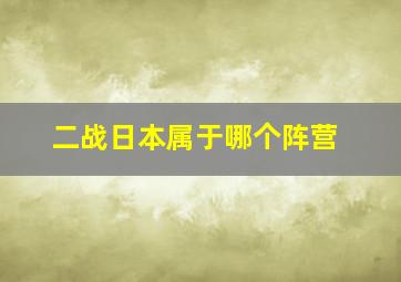 二战日本属于哪个阵营