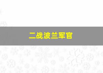 二战波兰军官