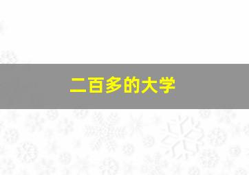 二百多的大学