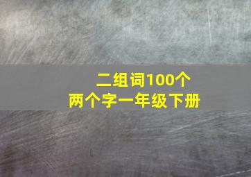 二组词100个两个字一年级下册