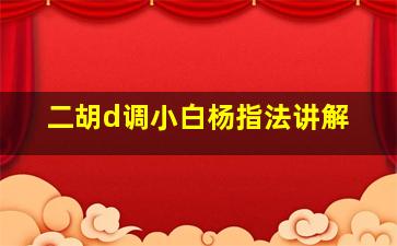 二胡d调小白杨指法讲解