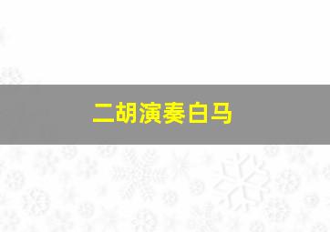 二胡演奏白马