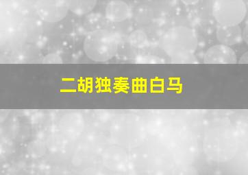 二胡独奏曲白马