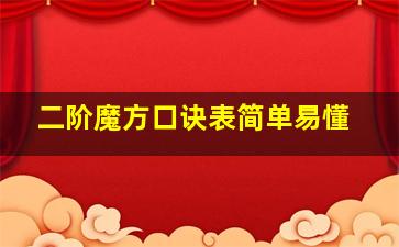 二阶魔方口诀表简单易懂