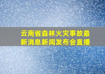 云南省森林火灾事故最新消息新闻发布会直播