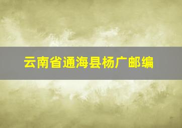 云南省通海县杨广邮编