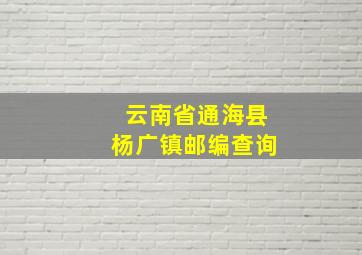 云南省通海县杨广镇邮编查询