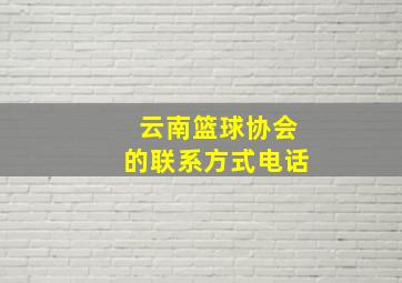 云南篮球协会的联系方式电话