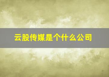 云股传媒是个什么公司