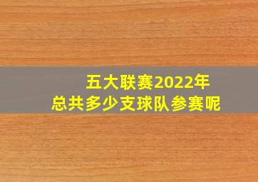 五大联赛2022年总共多少支球队参赛呢