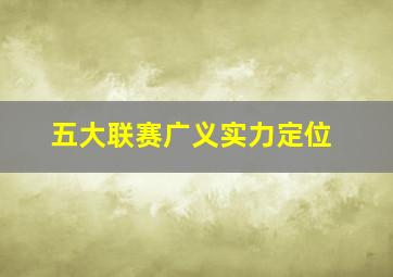 五大联赛广义实力定位