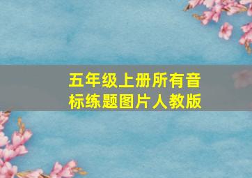 五年级上册所有音标练题图片人教版