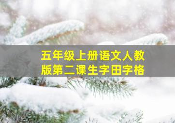 五年级上册语文人教版第二课生字田字格