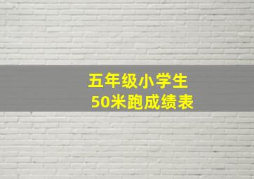 五年级小学生50米跑成绩表