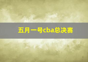 五月一号cba总决赛