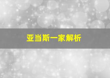 亚当斯一家解析