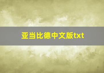 亚当比德中文版txt