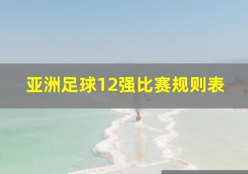 亚洲足球12强比赛规则表