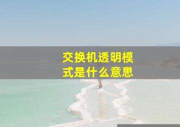 交换机透明模式是什么意思