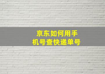 京东如何用手机号查快递单号