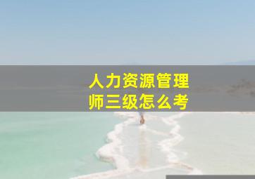 人力资源管理师三级怎么考