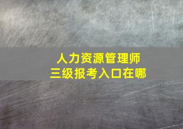 人力资源管理师三级报考入口在哪