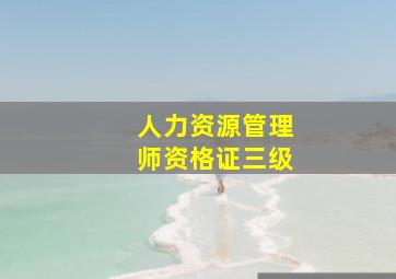 人力资源管理师资格证三级