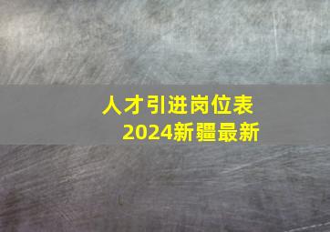 人才引进岗位表2024新疆最新