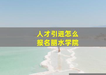 人才引进怎么报名丽水学院