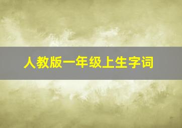 人教版一年级上生字词