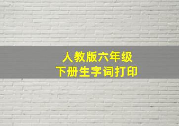 人教版六年级下册生字词打印