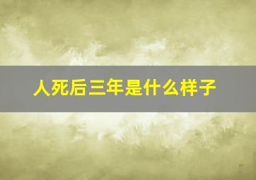 人死后三年是什么样子