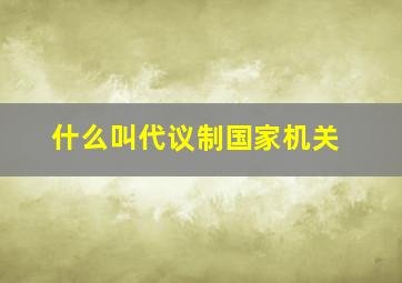 什么叫代议制国家机关