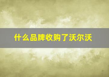 什么品牌收购了沃尔沃