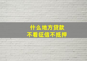 什么地方贷款不看征信不抵押