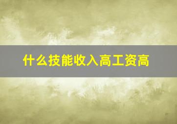 什么技能收入高工资高