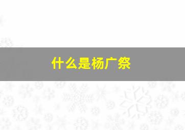 什么是杨广祭