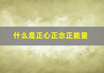 什么是正心正念正能量