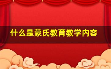 什么是蒙氏教育教学内容