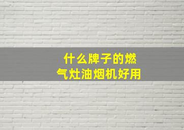 什么牌子的燃气灶油烟机好用