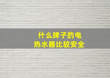 什么牌子的电热水器比较安全