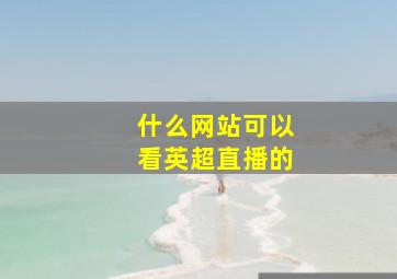 什么网站可以看英超直播的