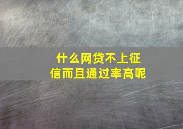 什么网贷不上征信而且通过率高呢