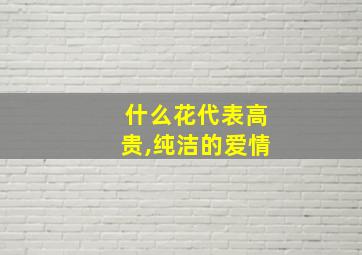 什么花代表高贵,纯洁的爱情