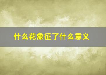 什么花象征了什么意义