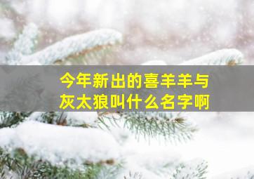 今年新出的喜羊羊与灰太狼叫什么名字啊