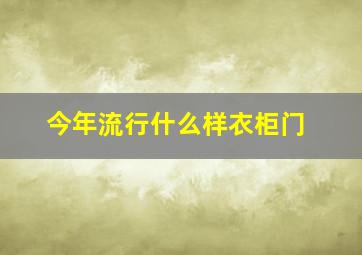 今年流行什么样衣柜门