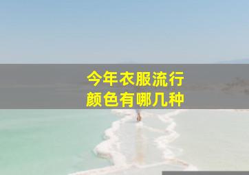 今年衣服流行颜色有哪几种