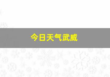 今日天气武威